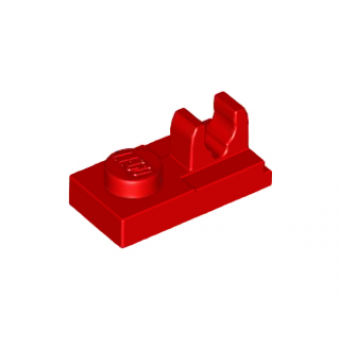 plaat 1x2 met clip bovenop red